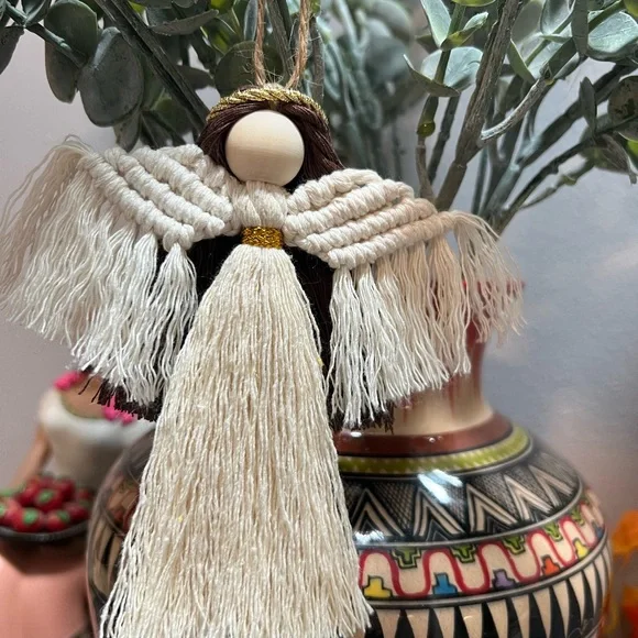 Macrame Angel, Christmas Ornament - Picture 4 of 6